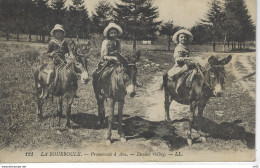 ANIMAUX Promenade A ANE A La BOURBOULE - Fillettes Sur ANE - Donkey Riding - ( CP Pour Tunis Souk U Duzar ( Tunisie )  ) - Anes