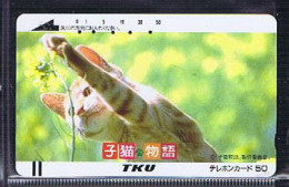 Télécartes Carte Telephonique Phonecard Japon Japan  Telecarte Theme Chat - Chats