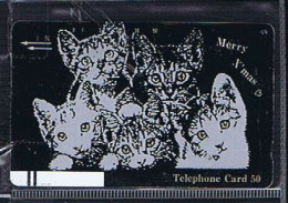 Télécartes Carte Telephonique Phonecard Japon Japan  Telecarte Theme Chat - Katten