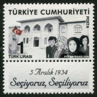 Türkiye 2016 Mi 4316 MNH Recognition Of Turkish Women's Right To Vote And To Be Elected In 1934 - Nuevos