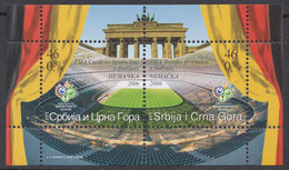 Yugoslavia 2006 Soccer Football FIFA World Cup Sport Germany Flag Stadium Deutschland, Block, Souvenir Sheet MNH - 2006 – Deutschland