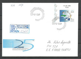 Estland Estonia 1999 FDC Ersttagsbrief R-Brief Michel 353 UPU Weltpostverein - UPU (Union Postale Universelle)