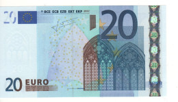 20 EURO  "U"   FRANCIA    Firma Trichet    L 060 A3  Ch. 28  /  FDS - UNC - 20 Euro