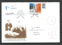 Estland Estonia 2000 FDC Ersttagsbrief R-Brief Michel 364 Friedensvertrag Von Tartu R-Brief + Frankostempel Franco - UPU (Wereldpostunie)