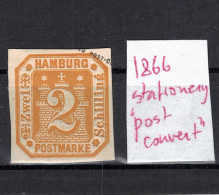 CHCT9 - 2 Schilling Stationery Stamp / Cut Out, 1866, Hamburg, Germany - Hambourg