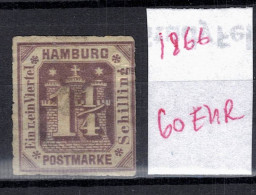 CHCT9 - 1 1/4 Schilling Stamp, Ugly Back, 1866, Hamburg, Germany - Hambourg