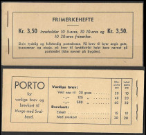 NORWAY, 1941, Booklet 20B H, 3.50 Kr, 5, 10, 20 Inverted POST OFFICE FRESH  - Markenheftchen