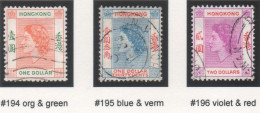 Hong Kong - #194-96 - Used - Used Stamps