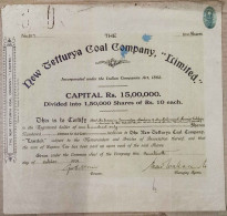 BRITISH INDIA 1931 THE NEW TETTURYA COAL COMPANY LIMITED.....SHARE CERTIFICATE - Mines