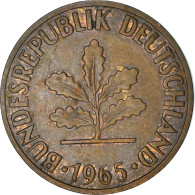 Monnaie, République Fédérale Allemande, 2 Pfennig, 1965, Karlsruhe, TB+ - 2 Pfennig