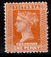 Vic 1886 SG313c One Penny, 1d, Brown-red, Mint Hinged.Cat £24.00 - Used Stamps