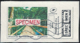 France Vignette Sur Fragment Used Mon Timbre En Ligne Spécimen Affranchie SU - Druckbare Briefmarken (Montimbrenligne)