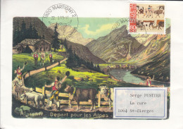 Montée Du Troupeaux à L'alpage, Lettre Unique Fait Main. - Agriculture