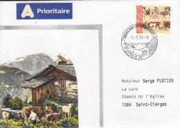 Montée Du Troupeaux à L'alpage, Lettre Unique Fait Main / Mail-art - Agriculture