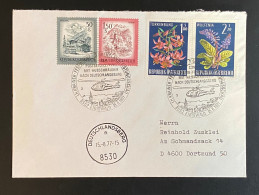 Österreich 1977 Sonderpostbeförderung Hubschrauberpost Sonderstempel EIBISWALD Buntfrankatur - Erst- U. Sonderflugbriefe