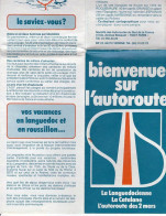 Cartes Routière, Bienvenue Sur L' Autoroute Languedocienne, Catalane Et Autoroute Des 2 Mers, 1979 - Cartes Routières