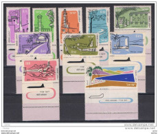 ISRAEL:  1960/62  AIR  MAIL  WITH  TABS  -  KOMPLET  SET  10  UNUSED  STAMPS  -  YV/TELL. 18/27 - Luchtpost