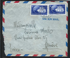 CONGO BELGE P.a. 1950: LSC De Goma Pour Genève (Suisse) - Storia Postale