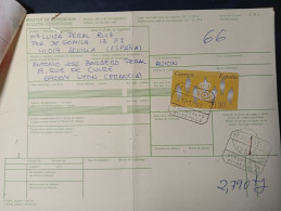 Sevilla Boletin De Expedición Paquetes Postales A Francia 1993 Mat. P. Postales 2190 Ptas. De Franqueo !!! - Machine Labels [ATM]