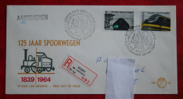 FDC E66 66 Train Zug Trein Eisenbahn NVPH 818-819 Mi 824-825 1964 With Adress NEDERLAND NIEDERLANDE NETHERLANDS - FDC