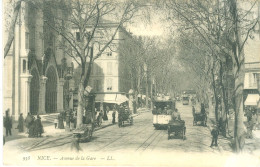 (06) Nice : Avenue De La Gare (CP2) (animée) - Ferrovie – Stazione