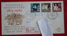 FDC E61 61 Onafhankelijkheid NVPH 807 809-810 (Mi 813 815-816) 1963 With Adress NEDERLAND NIEDERLANDE NETHERLANDS - FDC