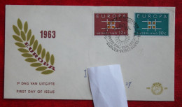 FDC E59 59 Europa CEPT NVPH 800-801 (Mi 806-807) 1963 With Adress NEDERLAND NIEDERLANDE NETHERLANDS - FDC