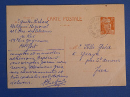 BZ1 FRANCE   BELLE  CARTE  ENTIER GANDON 1955  BELFORT A  GRAYE  + AFF. PLAISANT ++ - Buste Risposta T