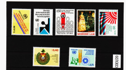 CDEX/20 UNO GENF 1981  MICHL  96/02 ** Postfrischer JAHRGANG ZÄHNUNG SIEHE ABBILDUNG - Unused Stamps