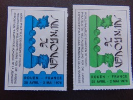 Belle Paire De Vignettes émises Pour Juvarouen 1976 - Briefmarkenmessen