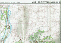 Institut Géographique Militaire Be - "VISE-SINT MARTENS-VOEREN" - N° 34/7-8 - Edition: 1976 - Echelle 1/25.000 - Cartes Topographiques