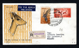 Somalia AFIS 1958, FDC PRIVATA, ANIMALI, ANTILOPI AEREA - Somalie (AFIS)