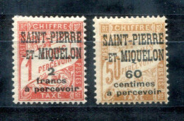 SAINT PIERRE & MIQUELON Porto 19-20 Mh - Mit Falz, Hinged, Charnière - Timbres-taxe