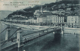 FRANCE - Grenoble - L'Isère - Le Pont Suspendu Et Le Quai Perrière ER - Carte Postale Ancienne - Colmar