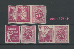 PUBS  60 C  3 Différents **   38-39-40 **cote  180,- € - Mint