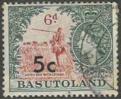 Basutoland. 1959 QEII New Currency Surcharge. 5c On 6d Used SG63 - 1933-1964 Colonie Britannique