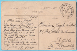 CONGO BELGE CP Compagnie Belge Maritime  COURRIER HAUTE MER S/s THYSVILLE 15 XII 1927 Vers St Gilles - Lettres & Documents