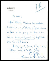SENAT - Courrier Autographe De JOSEPH PFLEGER Sénateur Du Haut-Rhin (68) De 1929 à 1935 - Politicians  & Military