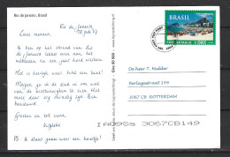 PAYS-BAS. Timbre "Post Betaald" Sur Carte Postale De 2007. Brasil. - Storia Postale