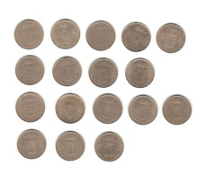 322/ Belgique : Lot De 17 Monnaies Différentes (1 Franc België - Belgique) - 1 Franc