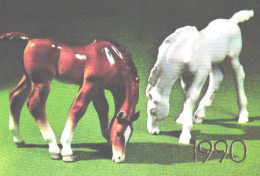 Pocket Calendar, Porcellan Horse Statues, 1990 - Small : 1981-90