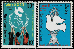 LAOS 1986 Mi 960-961 UNO INTERNATIONAL YEAR OF PEACE MINT STAMPS ** - Laos