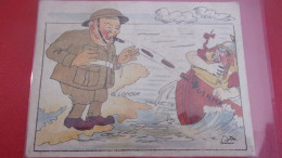 WWII  Satirique  London Germany Churchill Faisant Couler Bateau Allemands Avec Ses Cigares ILLUSTRATEUR - Guerre 1939-45