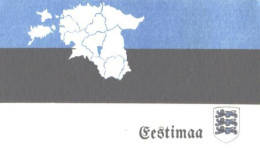 Pocket Calendar, Estonian Flag, Land Map And Estonian Coat Of Arm, 1990 - Small : 1981-90
