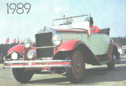Pocket Calendar, Antitique Automobile Club Of Latvia, Old Car, 1989 - Small : 1981-90