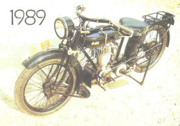 Pocket Calendar, Antitique Automobile Club Of Latvia, Old Motorbike, 1989 - Small : 1981-90