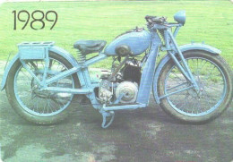 Pocket Calendar, Antitique Automobile Club Of Latvia, Old Motorbike, 1989 - Small : 1981-90