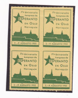 Vignette Esperanto 37a - Oslo - 1952 - Esperanto