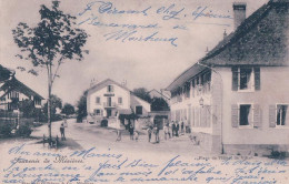Mézières VD, Place De L'Hôtel De Ville Animée (4.10.1904) - Jorat-Mézières