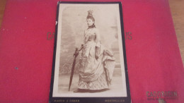 SUPERBE XIX MADEMOISELLE DE SUAREZ D AULAN DROME  ROBE NAPOLEON III  PAR MARTIN GRAND MONTPELLIER FORMAT CABINET - Anciennes (Av. 1900)